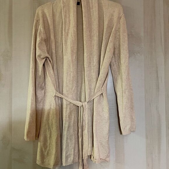 ZARA knit beige open front belted cardigan, size medium - Picture 8 of 16